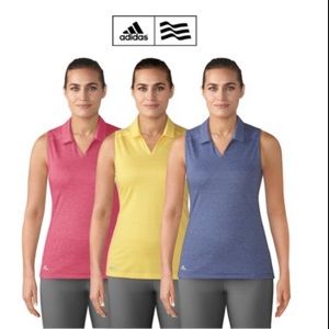 Adidas Ladies Tonal Stripe Sleeveless Golf Polo